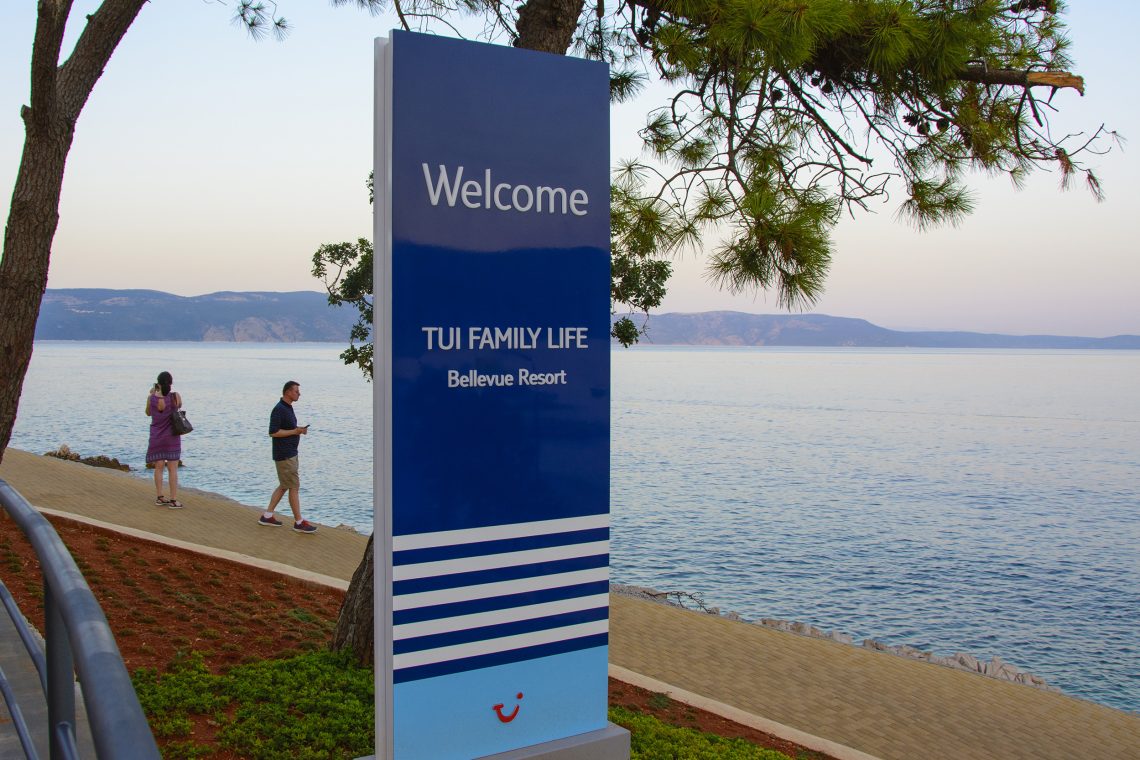 Skylt TUI Family Lief Bellevue Resort Rabac Kroatien