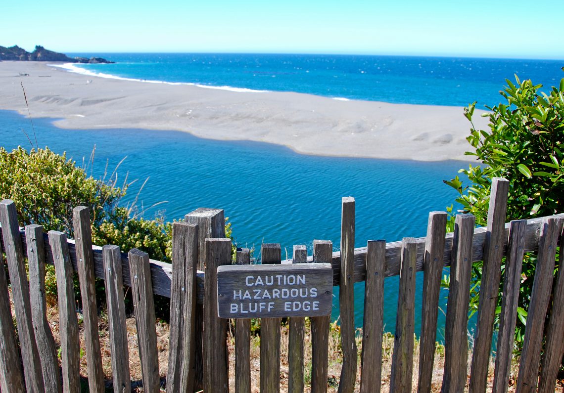 Gualala River och Stilla Havet, Kalifornien.