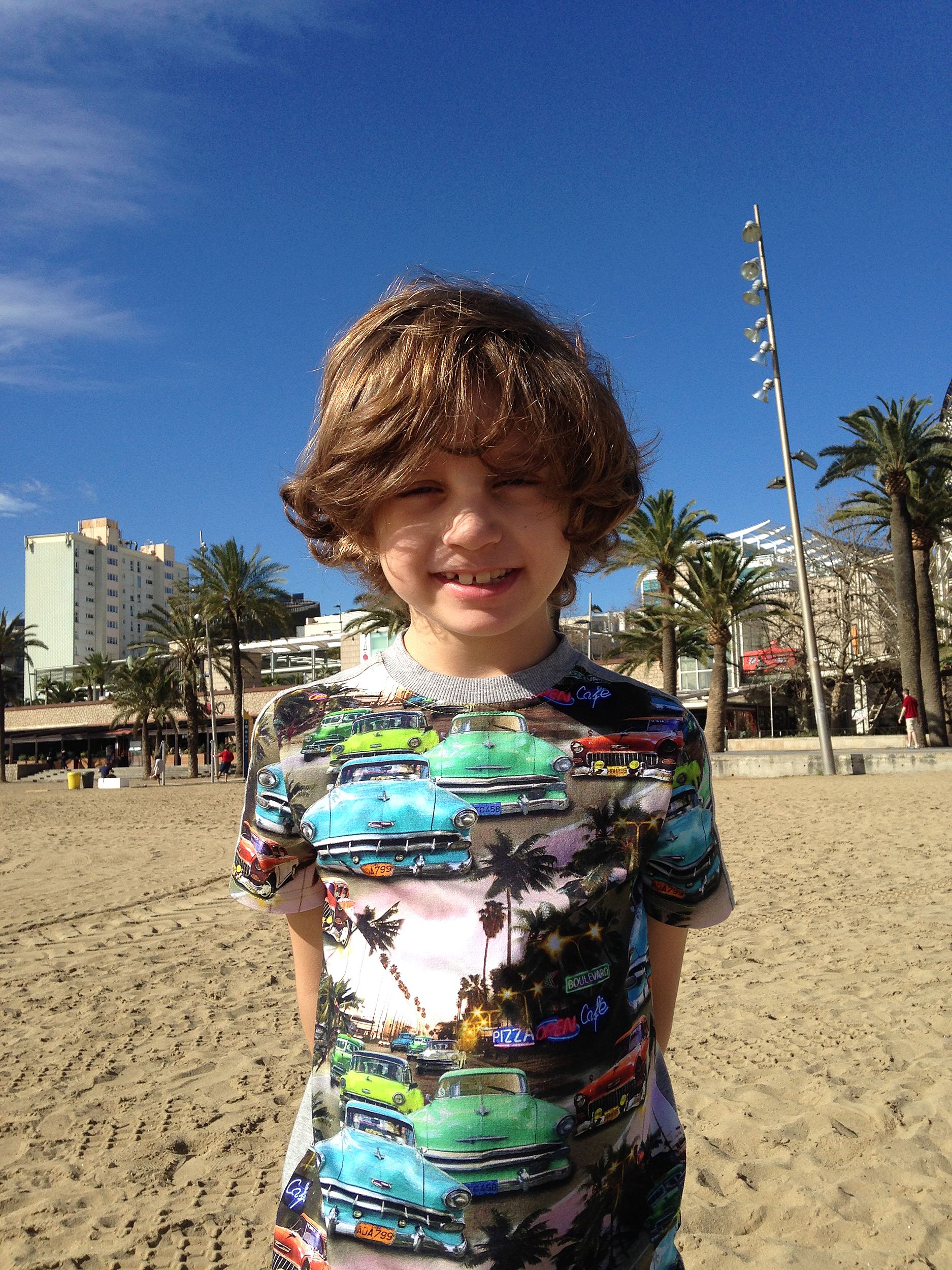 På stranden i Barcelona. 