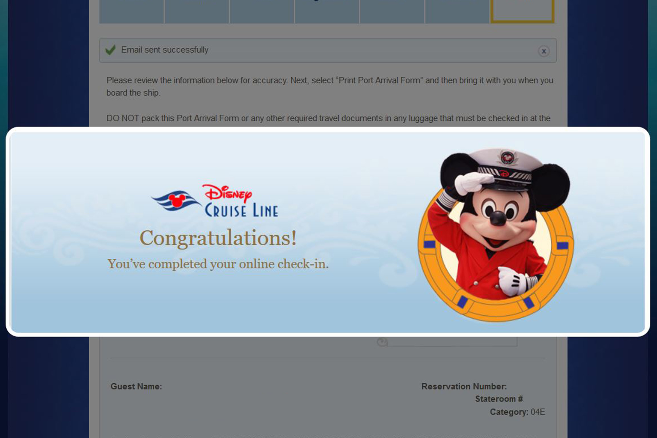 Incheckning Disneykryssning Disney Cruise Line