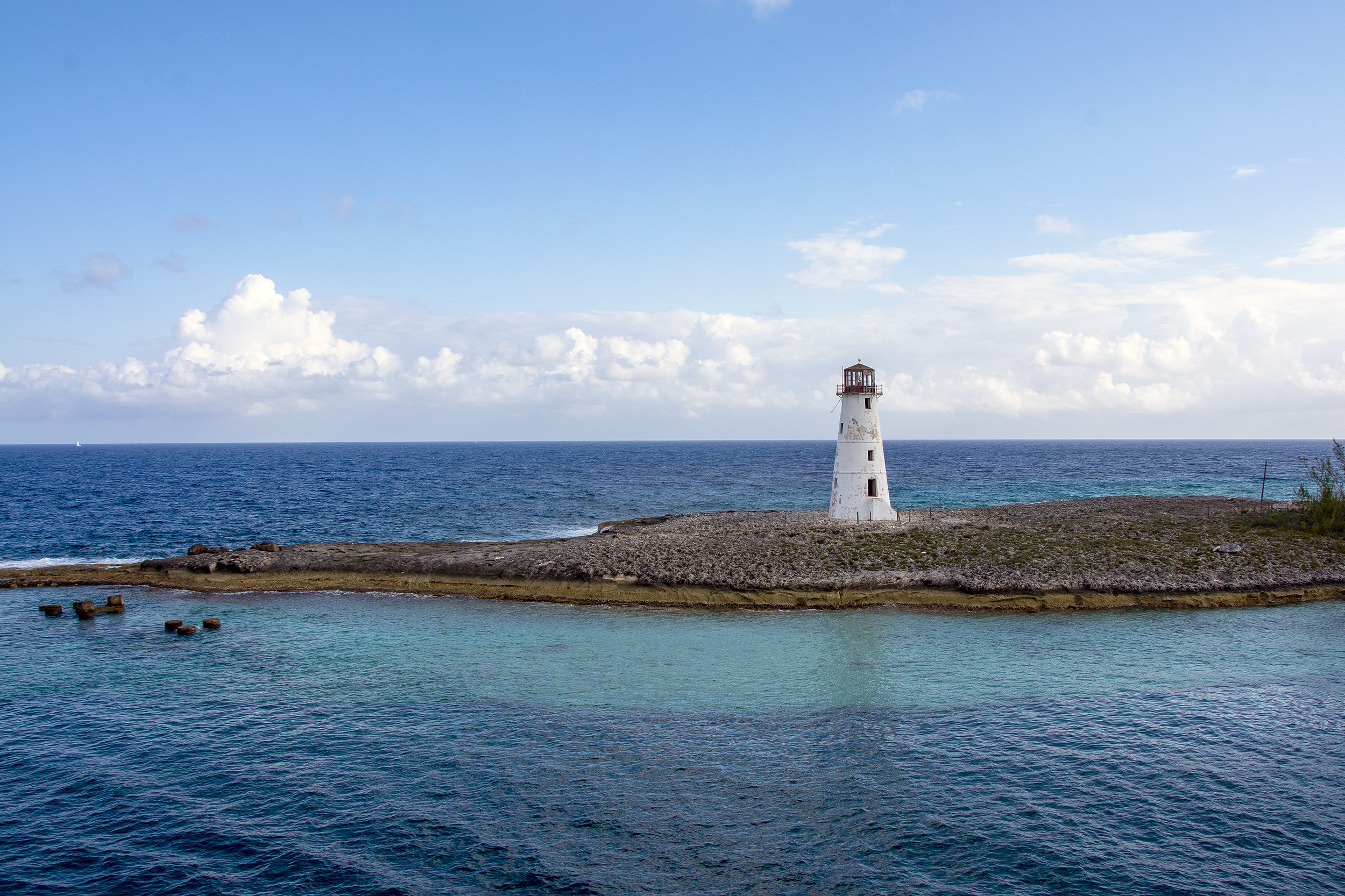 Nassau Harbour Hog Lighthouse Bahamas