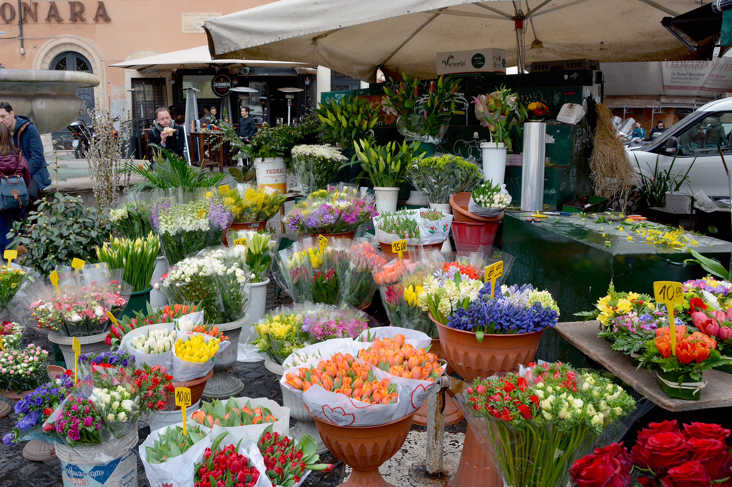 campo di fiori blommor weekend i Rom