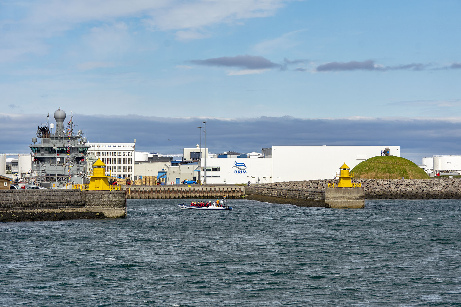 Fyrarna Ingólfsgarður och Norðurgarði Reykjavik Island