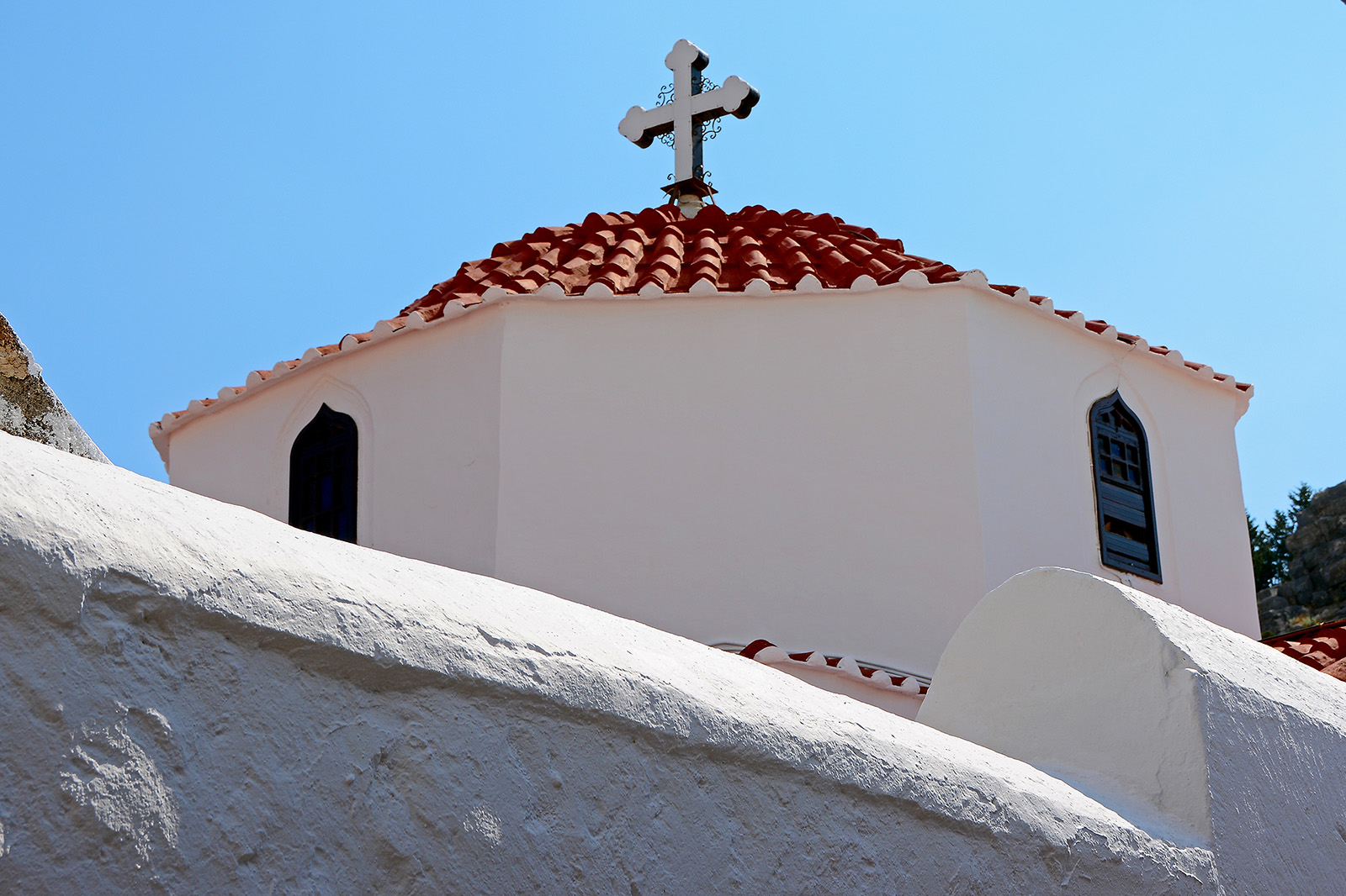 Kyrka i Lindos på Rhodos.