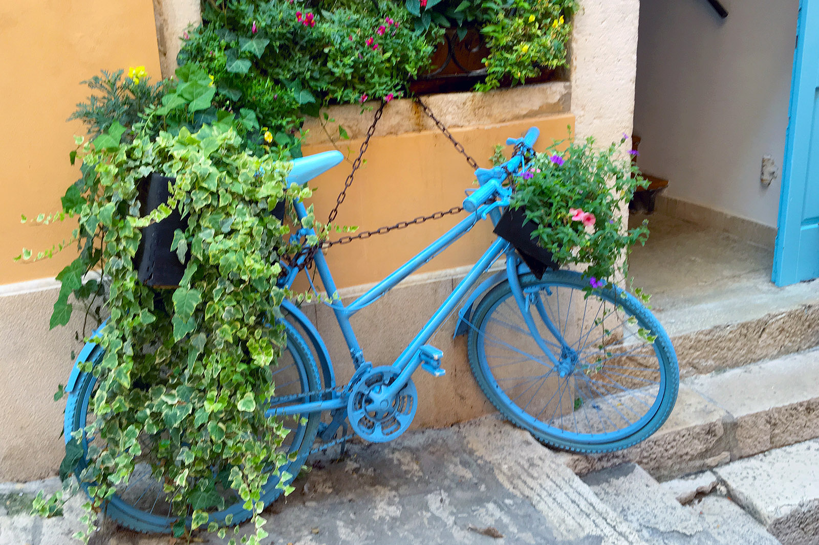 Blå cykel i Rovinj