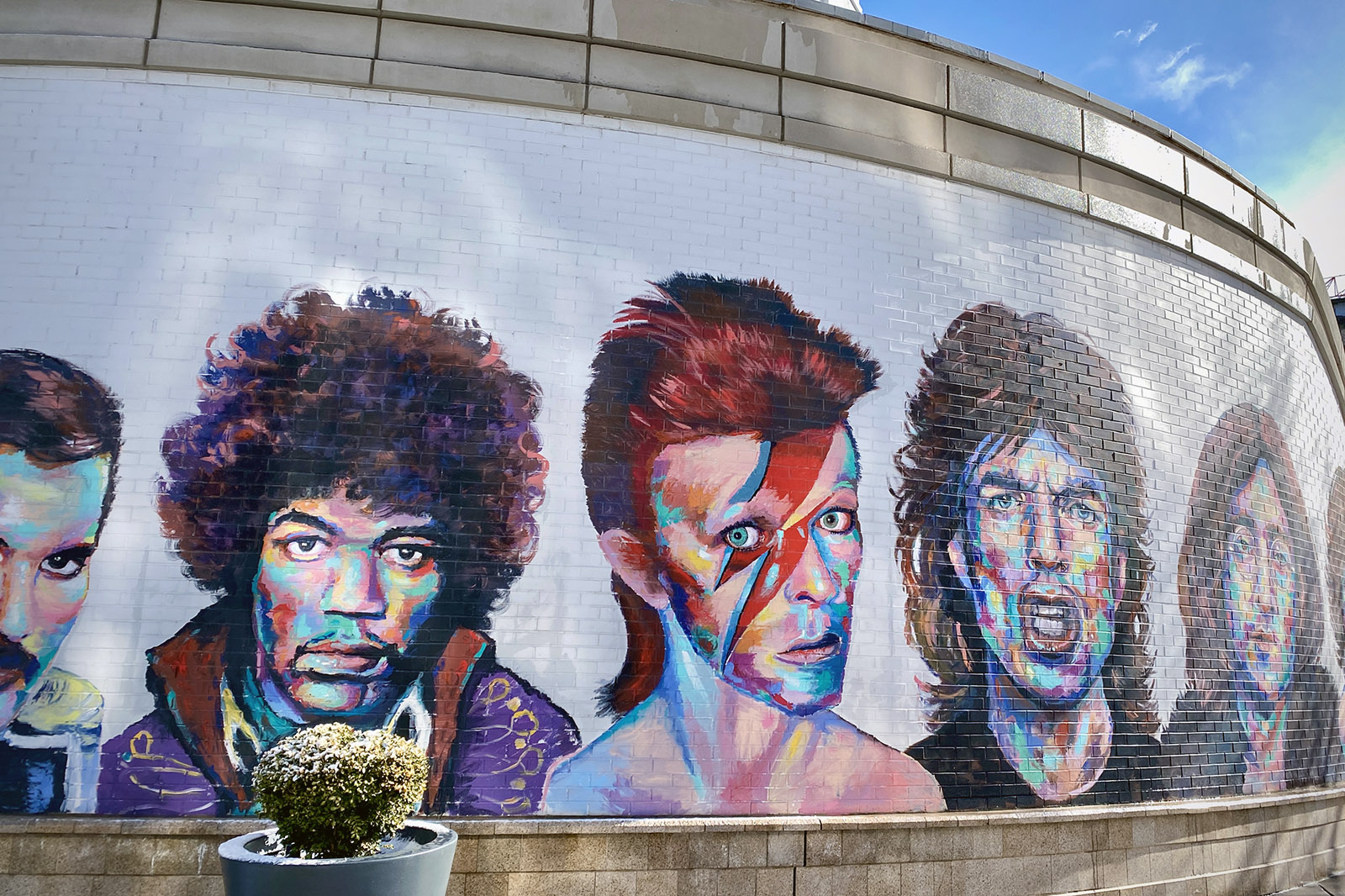 Legends of Rock Mick Jagger, Freddie Mercury, David Bowie, Jimi Hendrix, John Lennon, Prince, Jim Morrison, Janis Joplin och David Bowie.